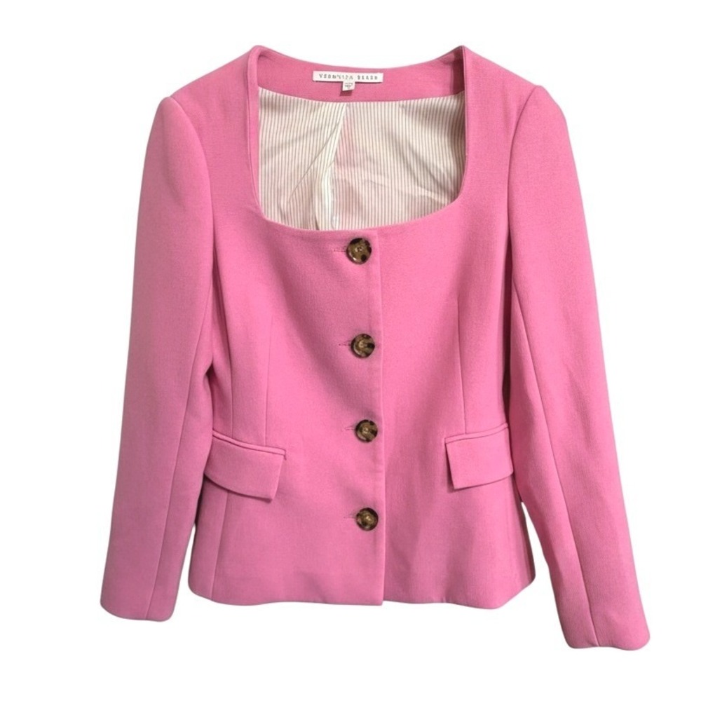 Veronica Beard Pink Square Neck Tailored pink Blazer Jacket Size 6